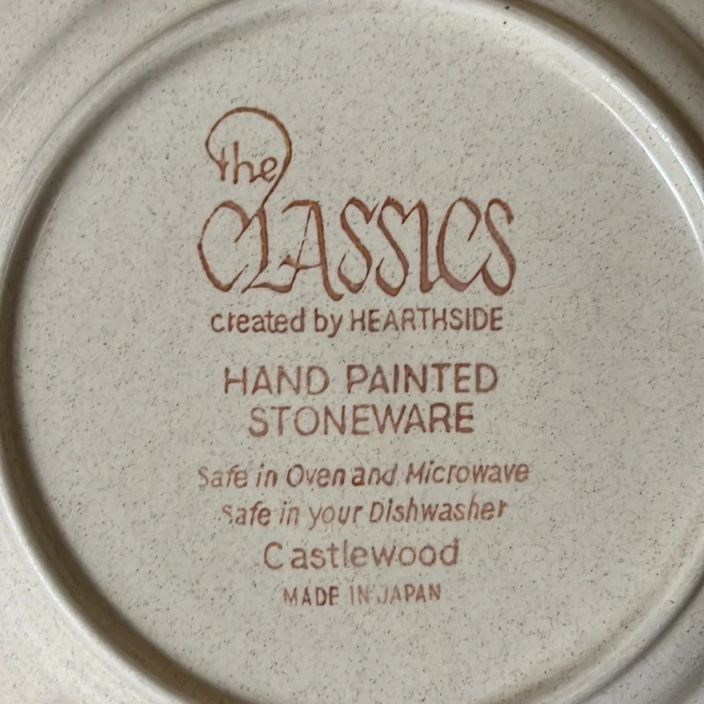 Vtg Classic by Hearthside Castlewood Hand Painted Set of 4 Side Plates